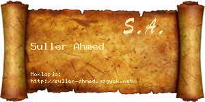 Suller Ahmed névjegykártya